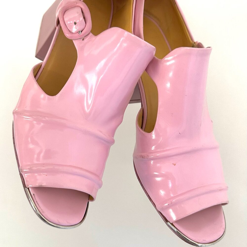 Balenciaga Pink Shoes, Cutout Patent Leather, Block Heel. Size 39 (8.5 US) - Picture 11 of 16